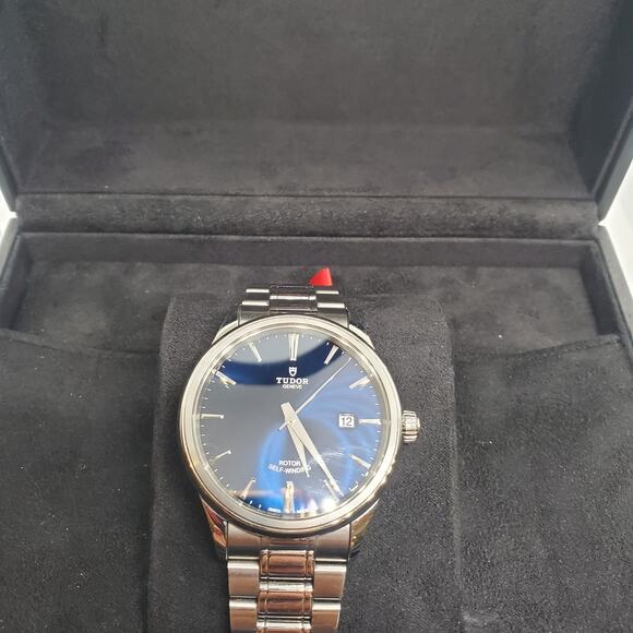 Tudor Style 12700 Mens Watch 41mm Stainless Steel Midnight Blue Dial Date Auto main image 7